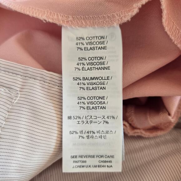 J. Crew Teddie Kick Crop Pants Pink Workwear Zip Pockets Mid Rise Women 2 - Picture 10 of 12